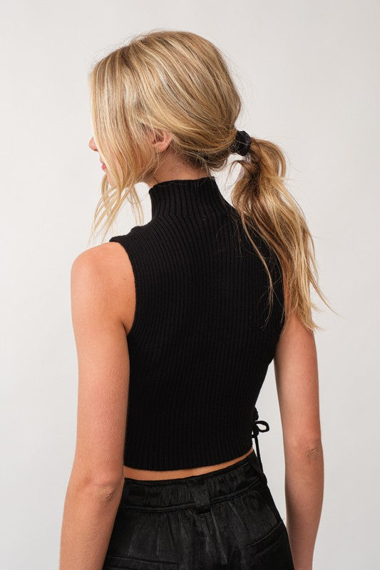 Lace Up Knit Top