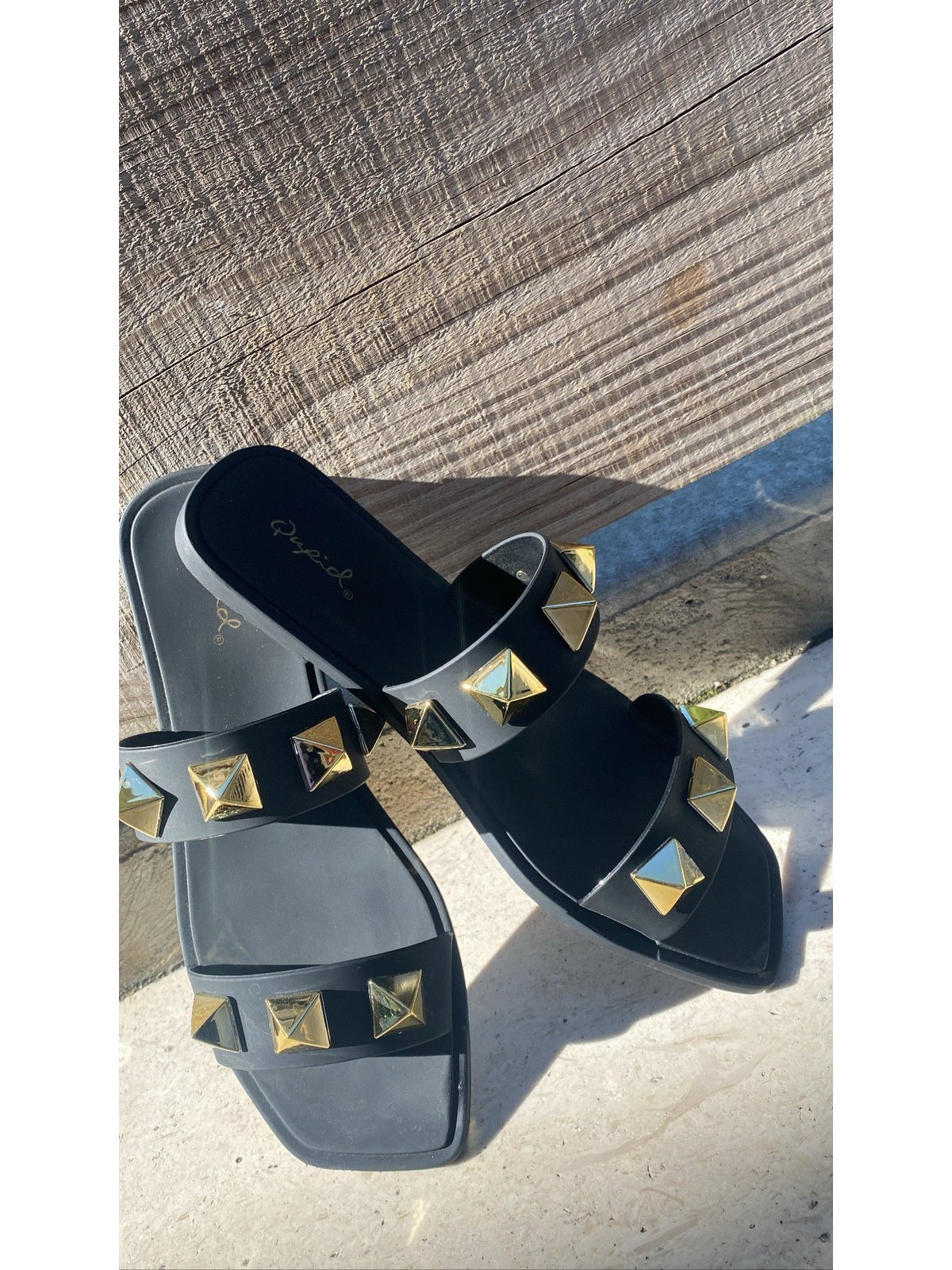 Studded Double Strap Flat Sandals (SIZE 5)